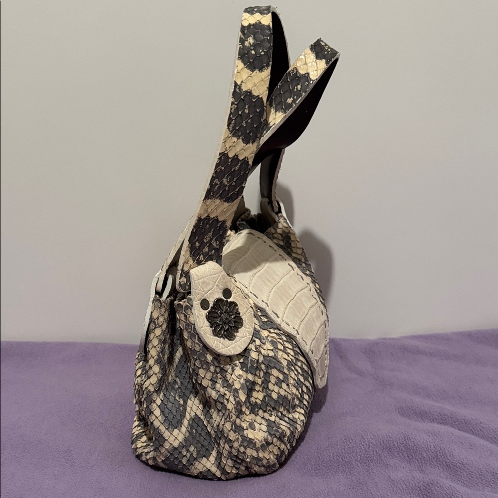 Carlos Falchi Python Luxurious Style Handbag With… - image 6